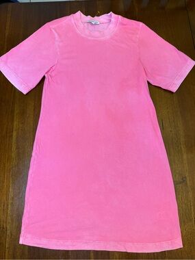 Cotton Citizen Pink Crewneck Mini T-Shirt Dress